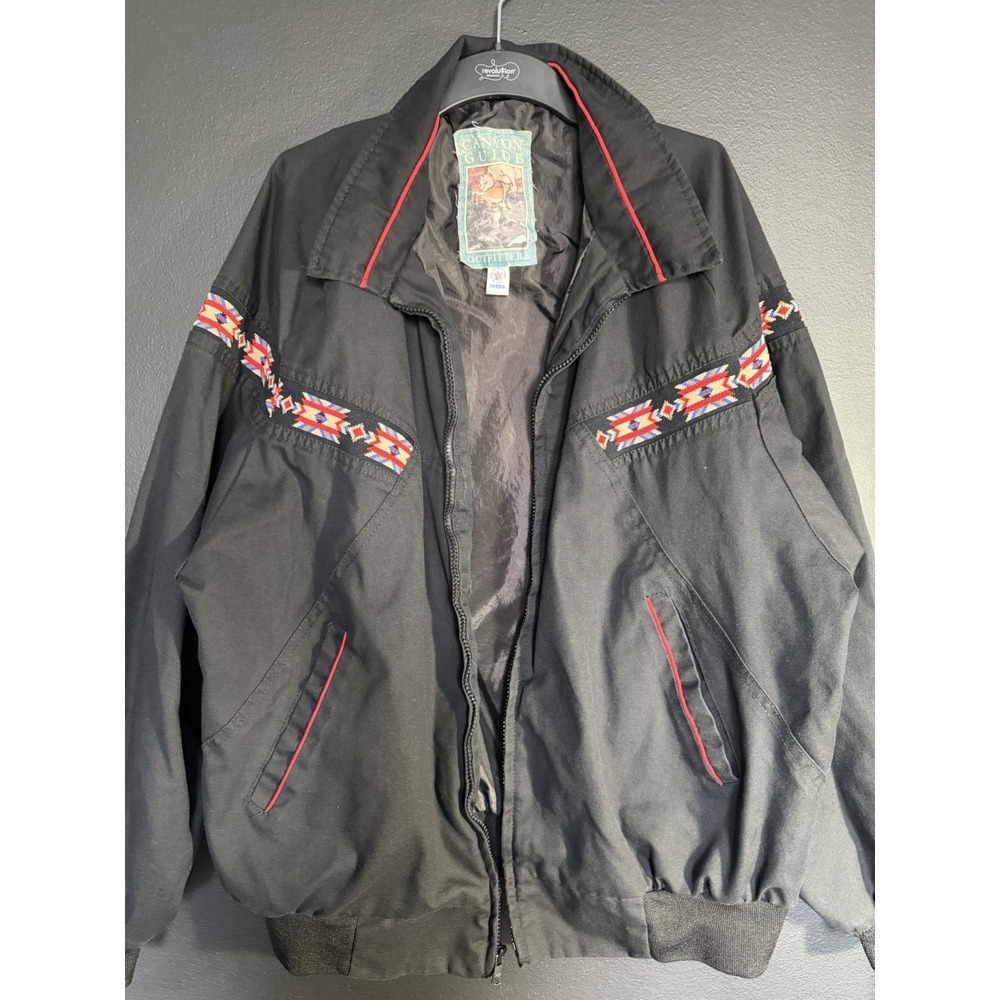 Vtg Canyon Guide Aztec Bomber Jacket 2X‎ USA Made Blanket Cowboy Western EUC